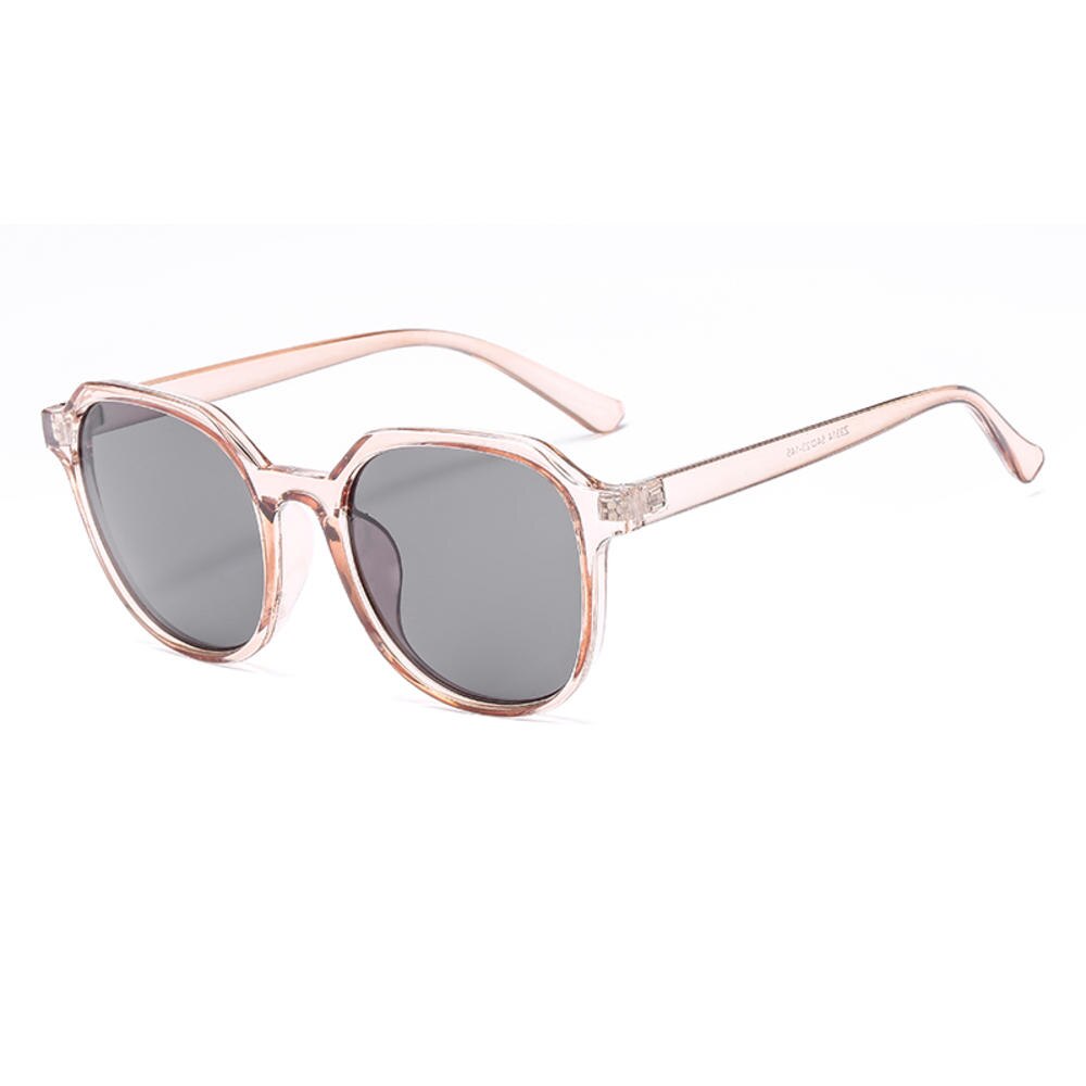 1 ud. Gafas de sol Retro tipo ojo de gato mujeres hombres salvaje marco redondo gelatina Color gafas de sol espejo UV400 conducción gafas: Champagne