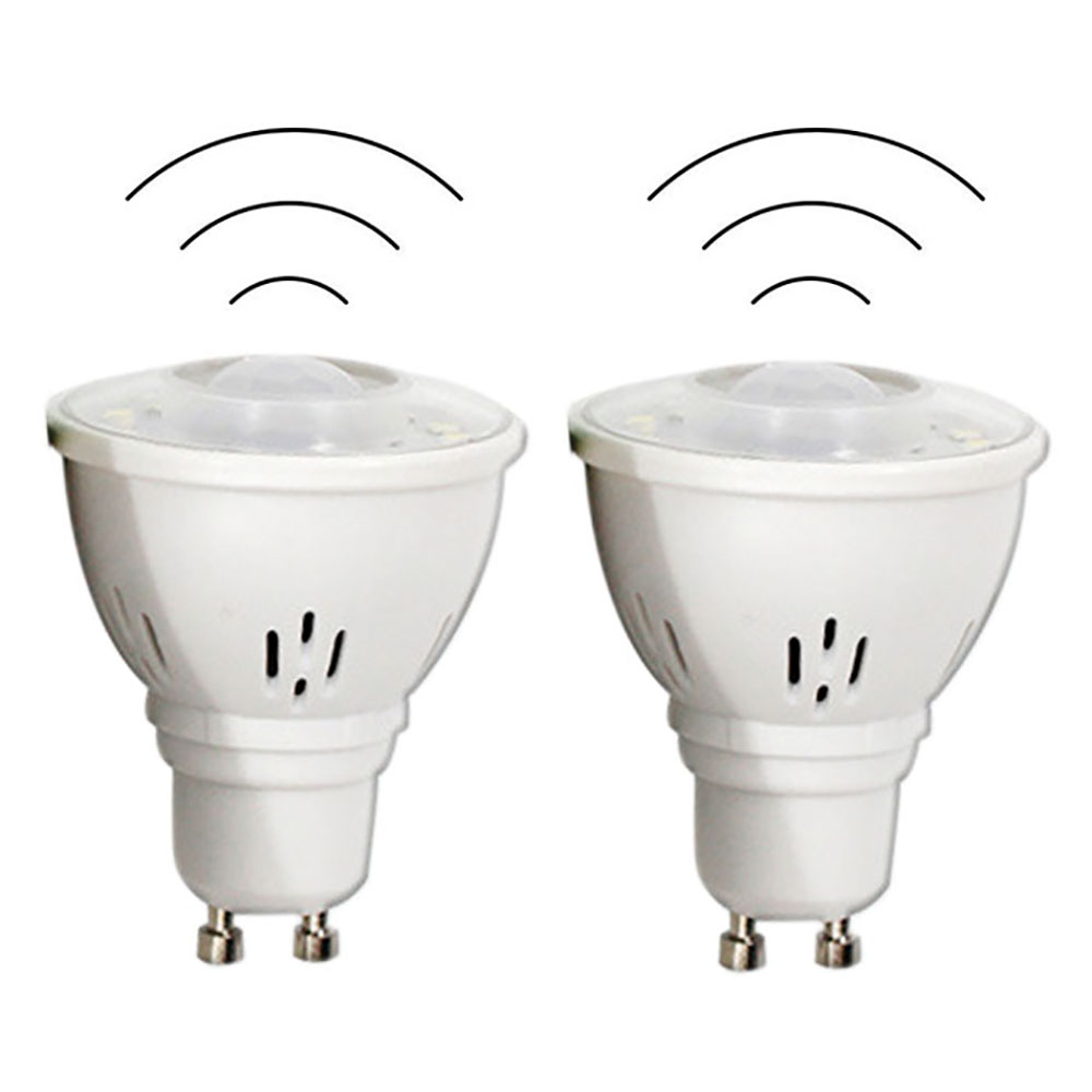 2-Piece 230V PIR Motion Sensor Light GU10 LED 3W Automatical On/Off No Switch Public Area Corridor Aisle Passageway Lighting