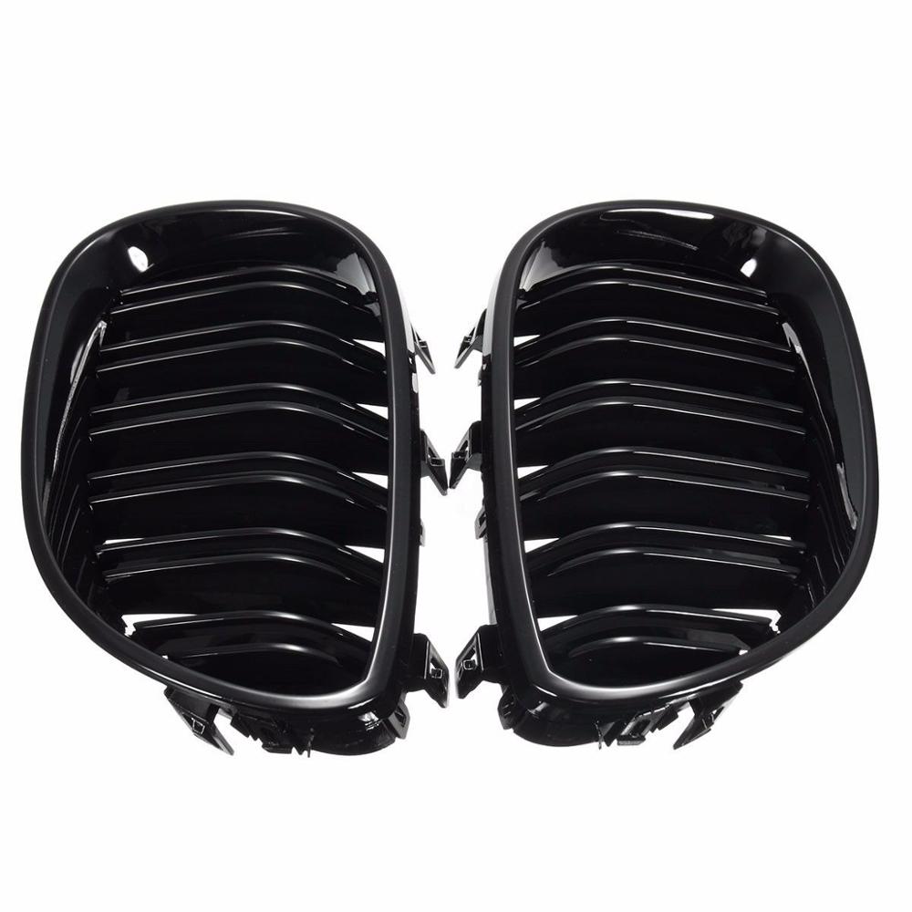 2 Stuks Voor Roosters Nier Grill Heldere Zwarte Dubbele Lijn Grille Voor Bmw E60 E61 5 Serie 2003 front Nieren