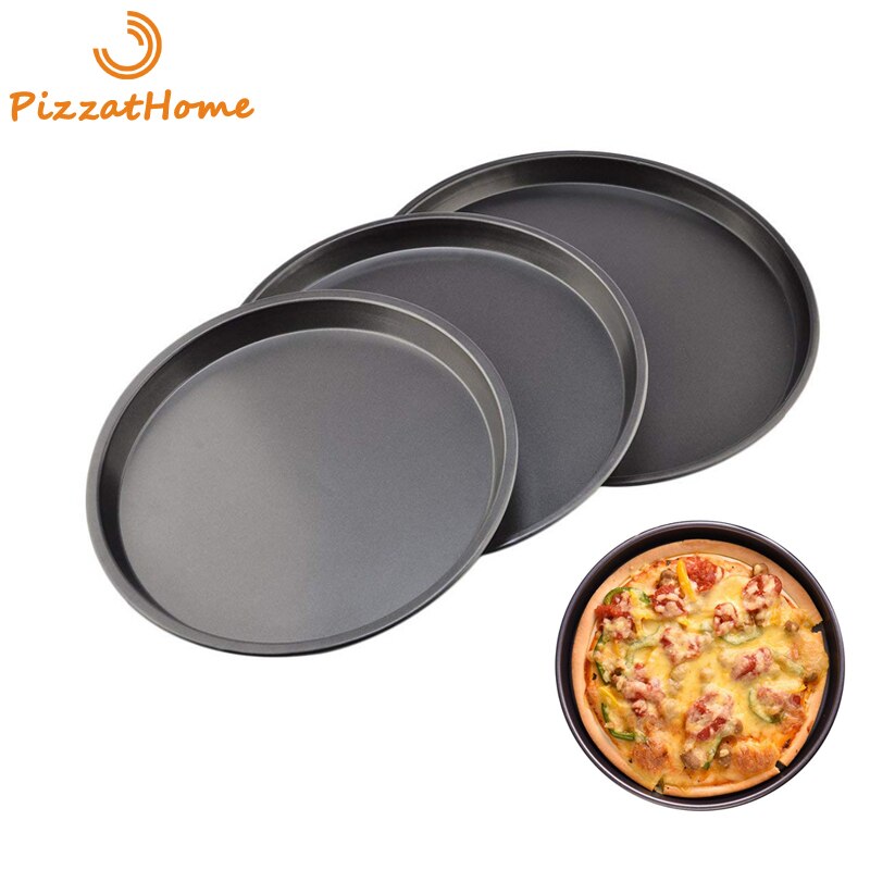 PizzAtHome 6 to 12 inches Pizza Pan Aluminium alloy Pans Non-Stick Baking Dishes Pizza Pan Plates Tray Baking Tool