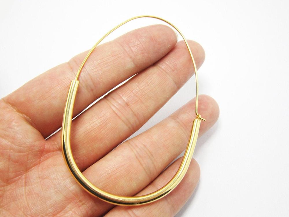 Brass pendant 76.3x50mm Brass ear wire pendant Gold platedBrass earrings R869