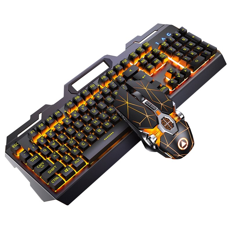 Teclado para juegos de aleación de aluminio RGB de 104 teclas y ratón para juegos RGB,