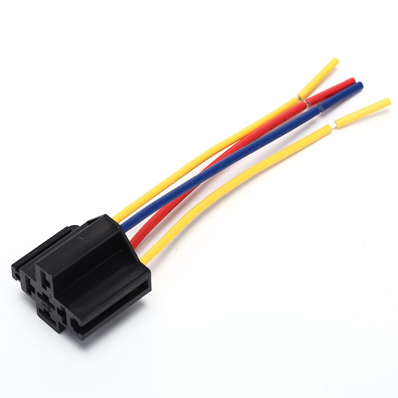Relé de coche de 12V, 5 pines, 40A, 4 pines con Terminal de fusible, relé para automóvil con enchufe de relé, impermeable, enchufe de cuatro pines automotriz