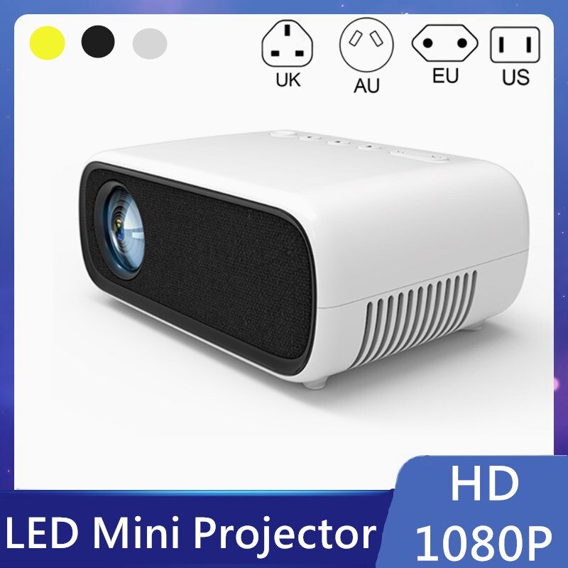 Yg280 led miniprojektor 1920 x 1080 pixels understøtter 1080p hdmi-kompatibel usb-lyd bærbar projektor hjemmemedie videoafspiller