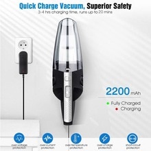 Aspiradora portátil de mano Audew 4000PA para coche, aspiradora inalámbrica recargable en seco y húmedo de 120W y 12V para la limpieza del polvo del pelo de la mascota doméstica del coche