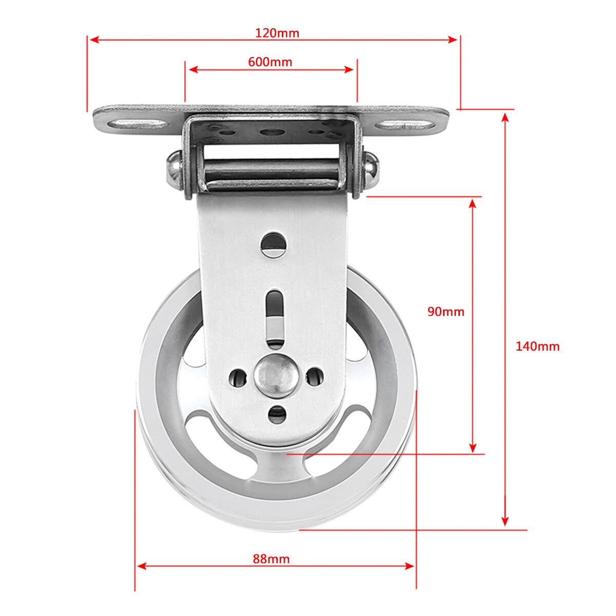 Fitness Pulley Cable System Aluminum Alloy Nylon Grooved Pulley Wall-mounted Rotating Silent Pulley DIY Lat Pulldown Attachments: 3
