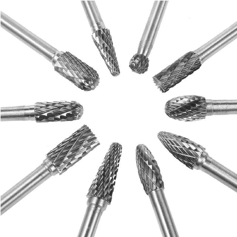 5 stk dobbeltspor roterende fil 6 × 6mm slipehode wolframkarbid freser borkronesett etterbehandling metallform