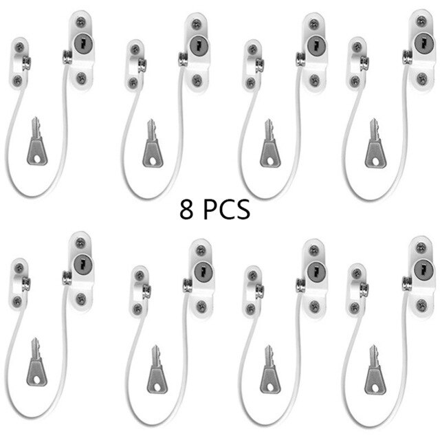 8Pcs Window Locks Children Protection Lock Stainless Steel Window Limiter Baby Safety Infant Security Window Locks Products: A  8PCS