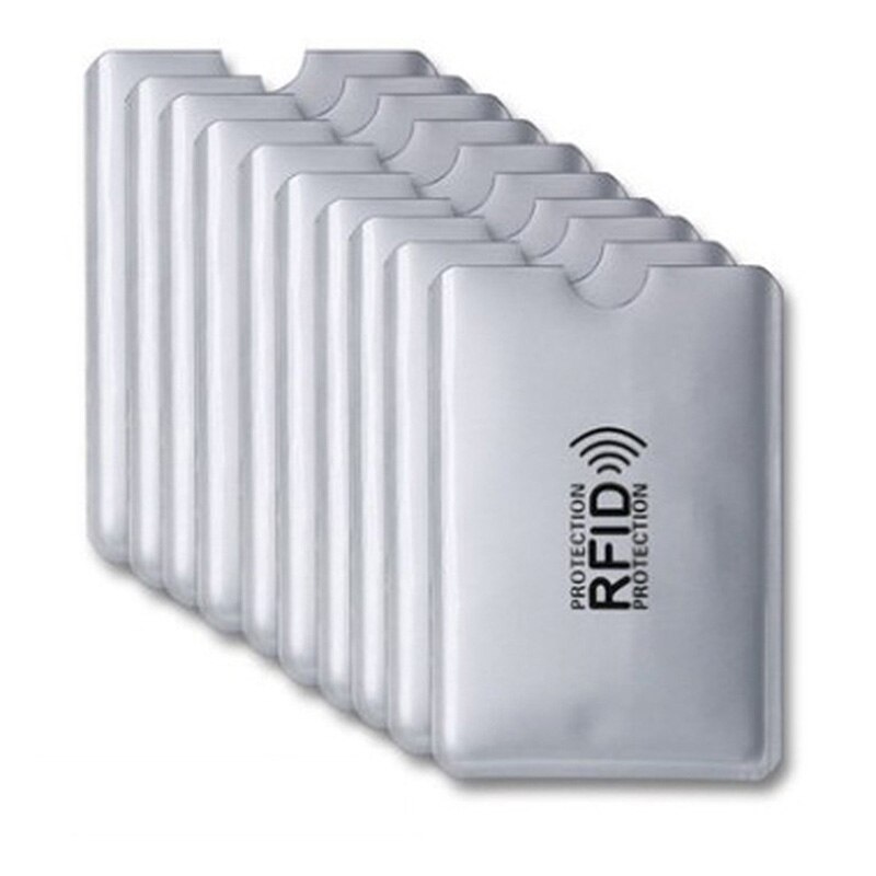 1Pcs Beschermen Credit Card Cover Bank Kaarthouder Anti Rfid Card Case Draagbare Portemonnee Blokkeren Reader Lock Metalen/plastic: white with letter