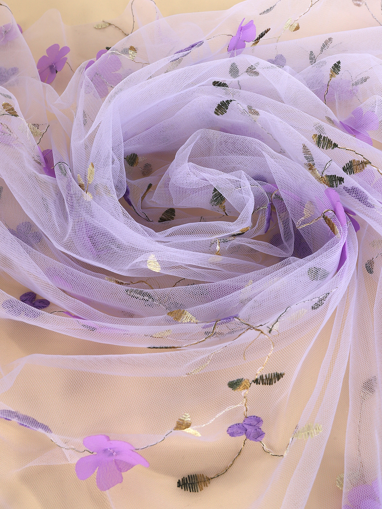 Floral Pattern Fabric Sage Green Flower Embroidery Mesh Lace Fabric Soft Tulle Fabric for DIY Clothing