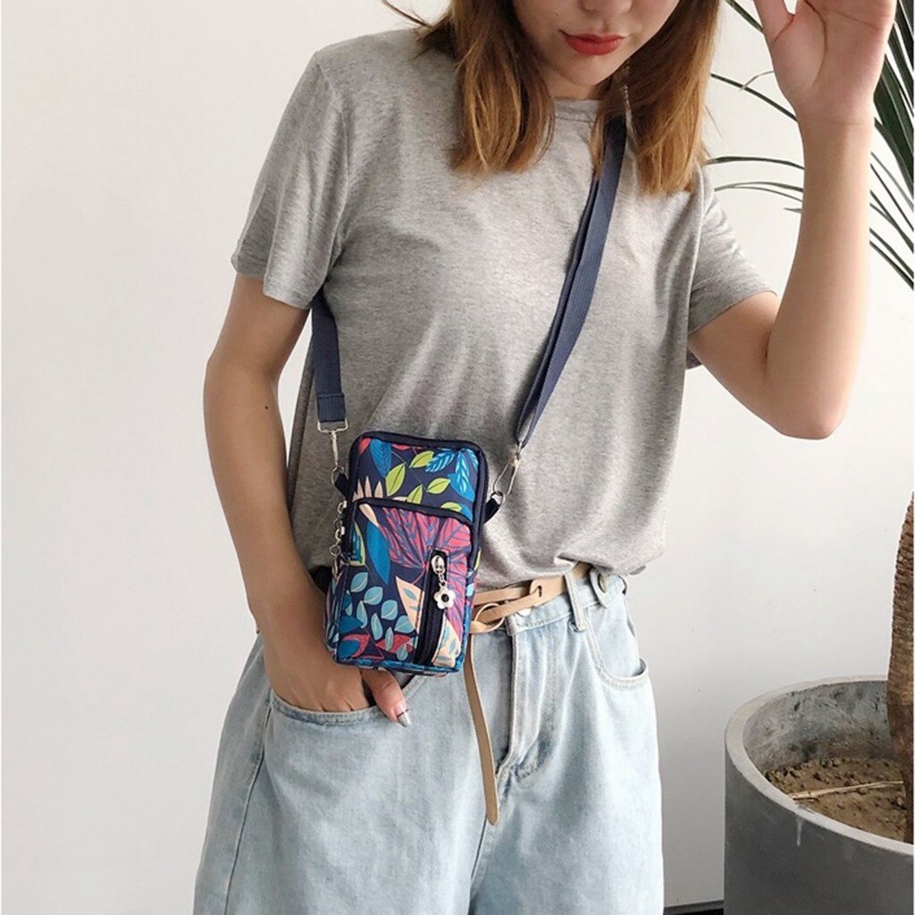 Aelicy Messenger Bag Women Cute Cartoon Print Zipper Shoulder Bag For Mobile Phone Pack Casual Small Thing Packing