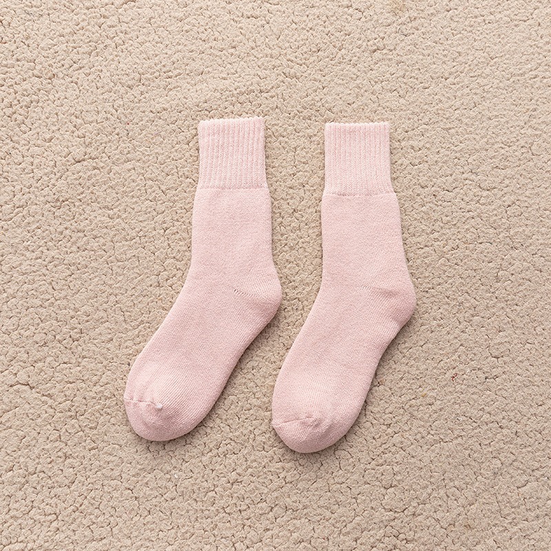 Winter Thicken Warm Women's Socks Solid Black White Velvet Boots Floor Sleeping Sock Thermal Warmer Snow Sock for Christmas