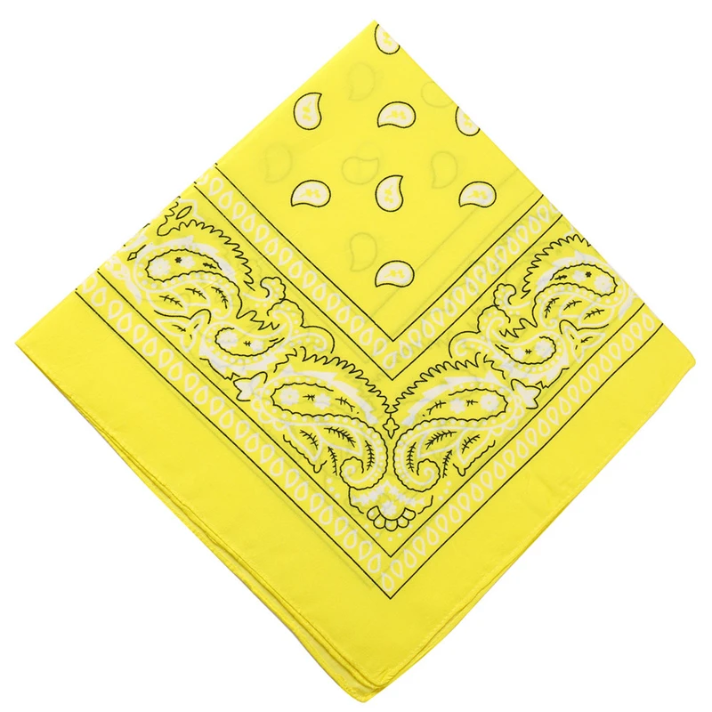 mujer Bandana bufanda niñas niños Punk pañuelos cuadrados sombreros bohemio pañuelo para la cabeza diademas accesorios para el cabello: YELLOW