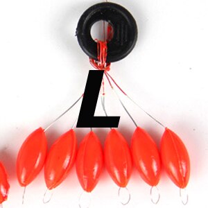 [10set=60pcs] Seven-star Oval mini fishing float Space beans Easy Use Floater are put on the like a stopper and be fixed: Red L