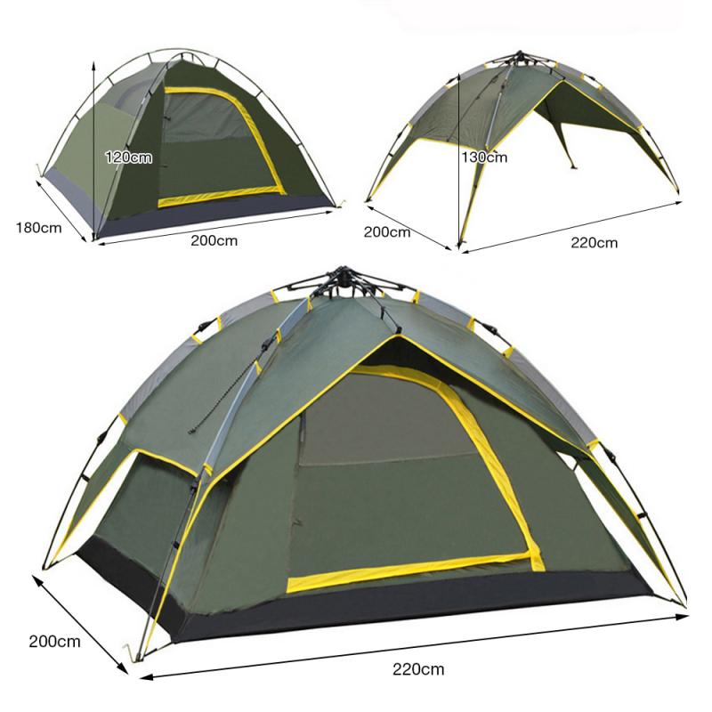 Backpacken Camping Tent Lichtgewicht 3/4 Persoon Tent Dubbele Laag Waterdichte Draagbare Al Polen Reizen Tenten Hwc