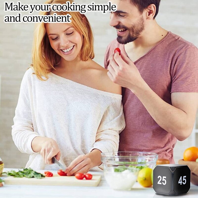 Cube-Timer Kitchen Timer Gravity Sensor Flip Meditation Timer for Time Management and Countdown 5-15-25-45 Min