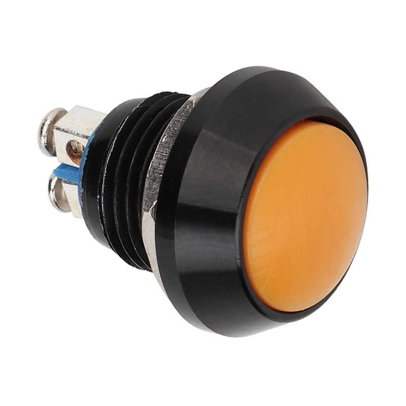 10-part push button waterproof metal momentary pushbutton self-reset yellow momentary pushbutton