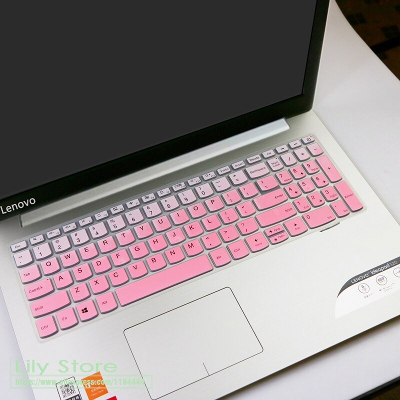 Laptop Keyboard Cover for Lenovo IdeaPad 520 720 15.6-inch - Ultra-thin Silicone Skin: Fade Pink