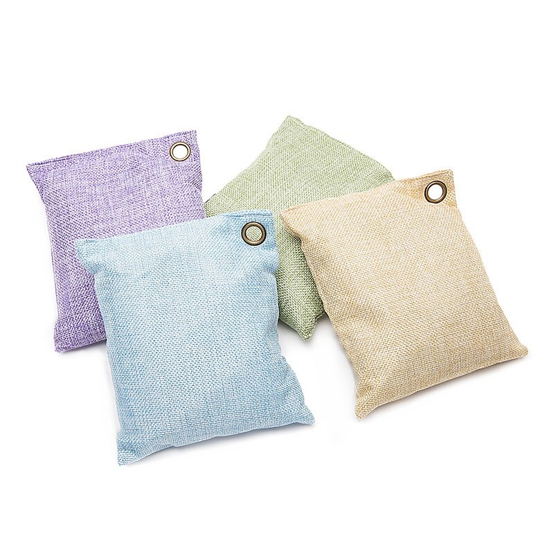 Bolsa de carbón de bambú para desodorización de coche, bolsa de carbón activado para desodorización de coche, elimina el formaldehído y el olor, paquete de 4 Uds.