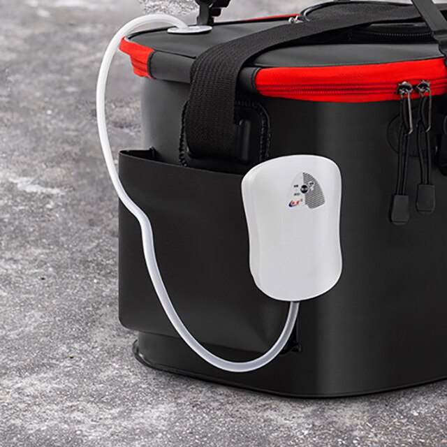 Shoulder Multifunction Fishing Bag Portable Fold Live Fish Storage Box With Oxygen Pump Bucket Tackle Outdoor Fishing Equipment: Oxygen Pump