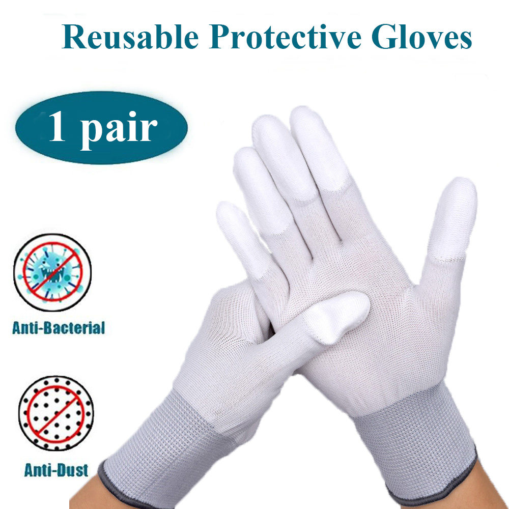 1 Paar Antistatische Handschoenen Anti Statische Esd Elektronische Werkhandschoenen Pu Gecoat Gecoat Vinger Pc Antislip Voor Vinger Bescherming