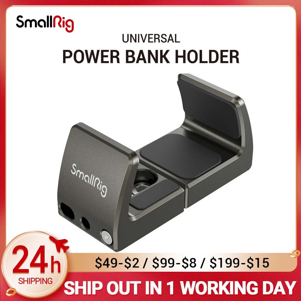 Smallrig suporte universal para banco de energia, ajustável para banco de energia com faixa de largura de 53mm a 81mm para vlogging, vídeo shoot 2790