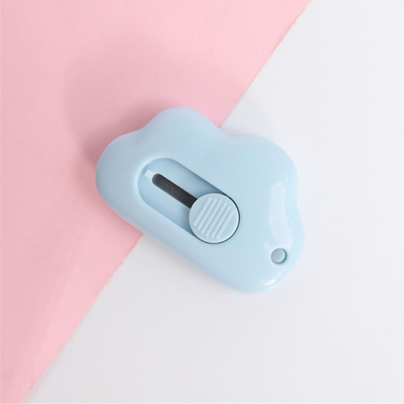 1pcs Cute Flower Utility Knife Portable Mini Box Opener Cloud Shape Art Handmade Paper Cutter School Office Accessories: 7-blue