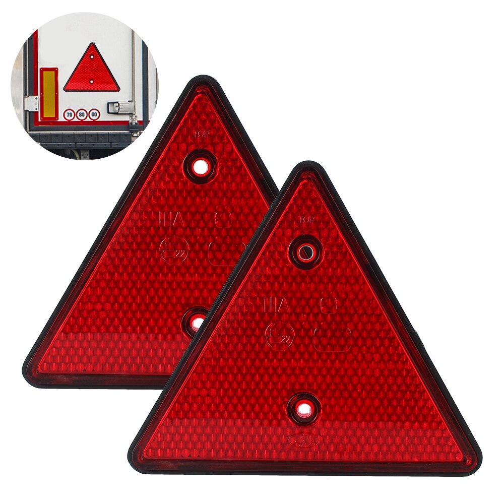 Voor Poortpalen Veiligheid Schroef Reflectoren Rood Achterlicht Reflectoren 2 Stuks Driehoek Reflecterende