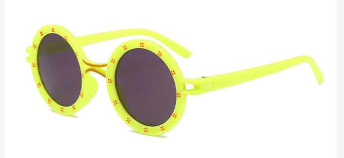 Brand Kids Sunglasses punk Children Girls Sun Glasses diamond Frame UV400 Mirror Eyewear NX: yellow gray