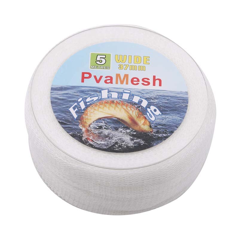 25/37 / 44mm PVA Fishing Mesh Soluble Narrow Fishing Network Water Soluble Mesh White Refill Stocking Bait Bag Protect Fish Net: white37mm