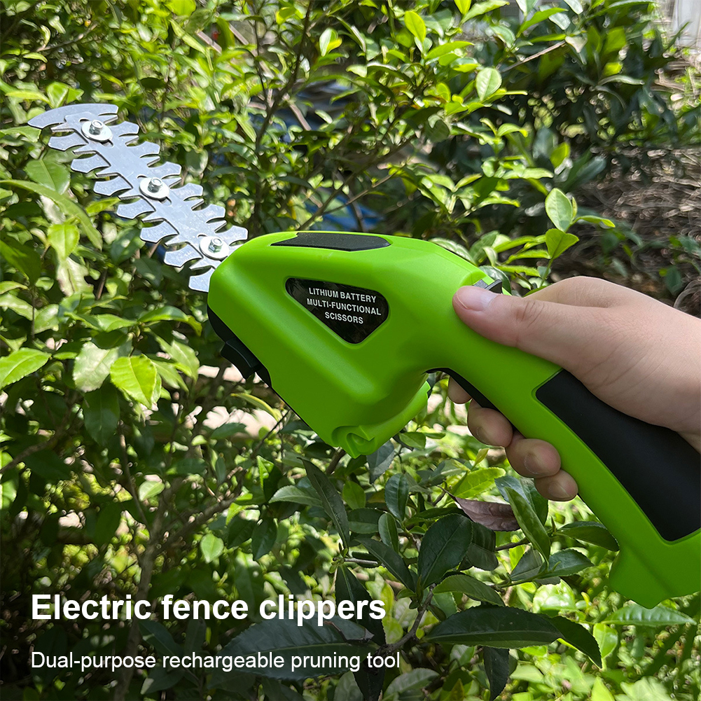 2 In 1 Cordless Electric Hedge Trimmer Rechargeable Handheld Shrub Trimmer Weeding Pruning Mower for Garden Yard Lawn Tools