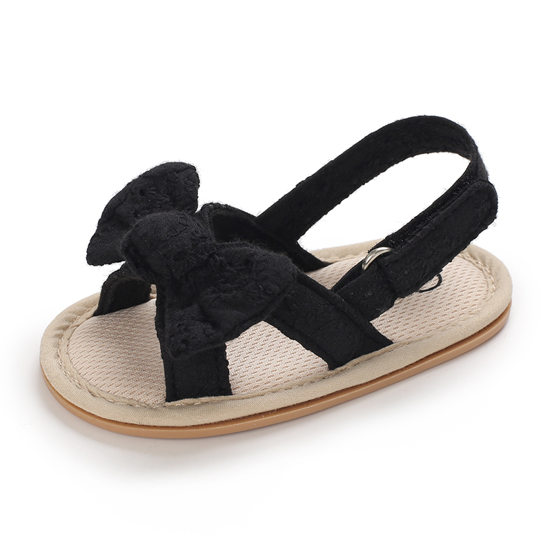 Zapatos planos para bebé y niña, zapatillas de verano con lazo fresco, suela de goma suave, antideslizantes