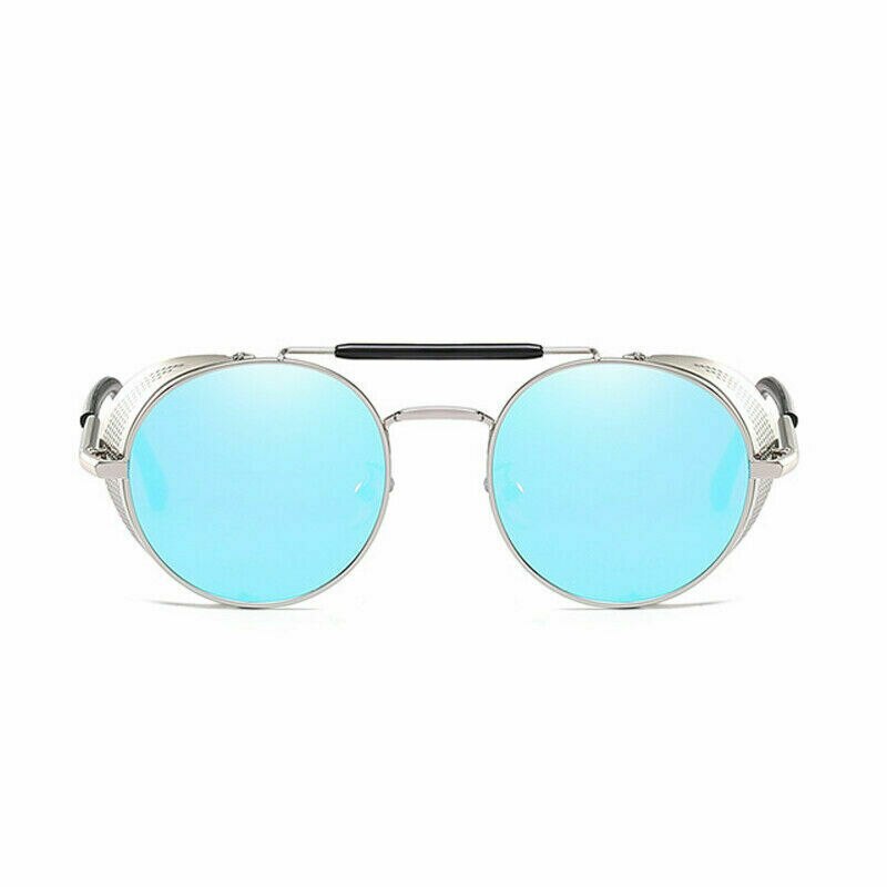 Steampunk lentille ronde lunettes de soleil Blinder Cyber bouclier ombre lunettes en métal: A093-A-07