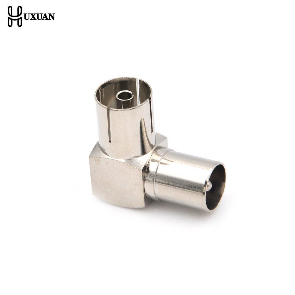2Pcs 90 Degree Right Angled TV Aerial Cable Connector RF Coaxial F Female to TV Male Plug to Female Socket