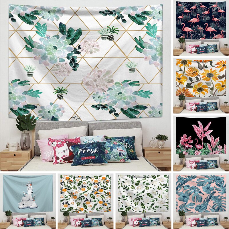 Fuwatacchi – tenture murale imprimée feuilles de palmier, tenture vent, tente de Camping, matelas de voyage, couvertures de couchage,