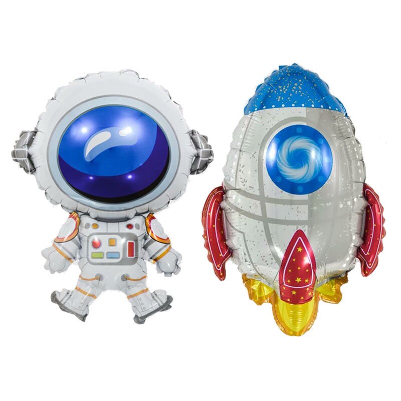 37pcs Outer Space Party Astronaut Balloon Set 32inch Red Number Balloons Galaxy Theme Party Boy Kids Birthday Party Decor Globos