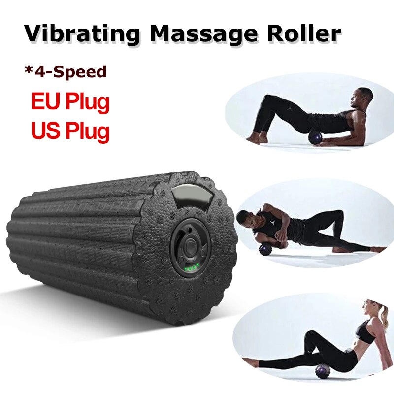 4-Speed Vibrerende Elektrische Yoga Massage Schuim Fitness Roller Rugleuning Been Aanpassing Massager Voor Spier Herstel Ontspanning