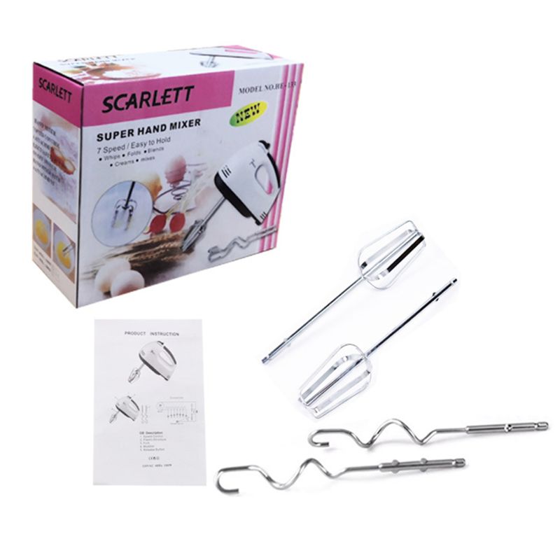 US/EU/UK Plug Electric Food Mixer 7 Speeds Adjustable Hand-held Egg Beater Whisk