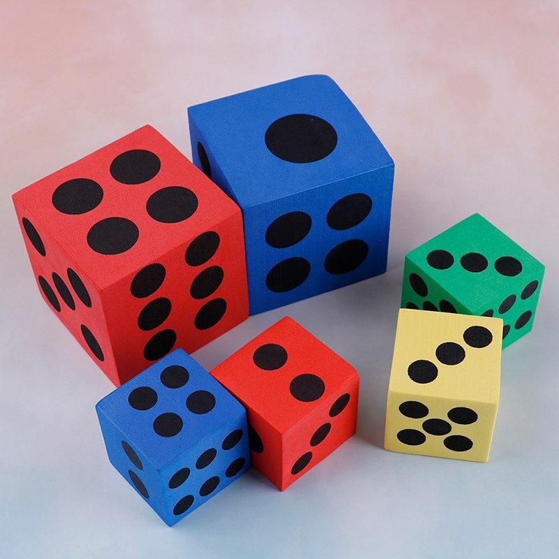 1Pc 6 Zijdig Sterven Draagbare Tafel Games Dobbelstenen Schuim Dot Dobbelstenen Beste Willekeurige Kleur Acryl Ronde Hoek Dobbelstenen