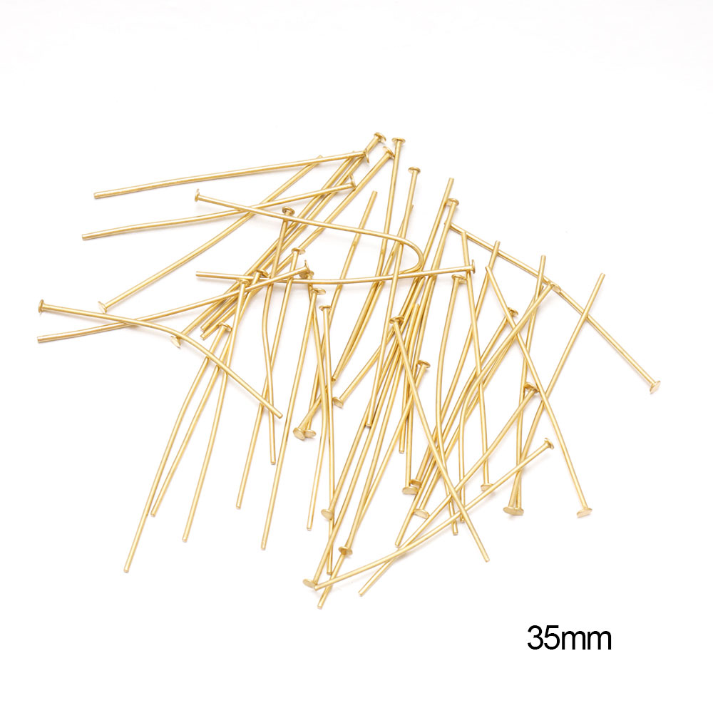 100/50 Uds. Cabezas de acero inoxidable, alfiler de cabeza plana, alfileres de cabeza de bola de Color dorado para accesorios de joyería DIY