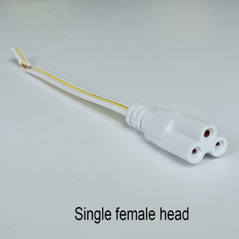 Cable de conexión de tubo de luz LED T4 T5 T8, conector de tubo LED de 3 pines, Cable de doble extremo hembra/macho + hembra, 10 unids/lote: Single female 15cm