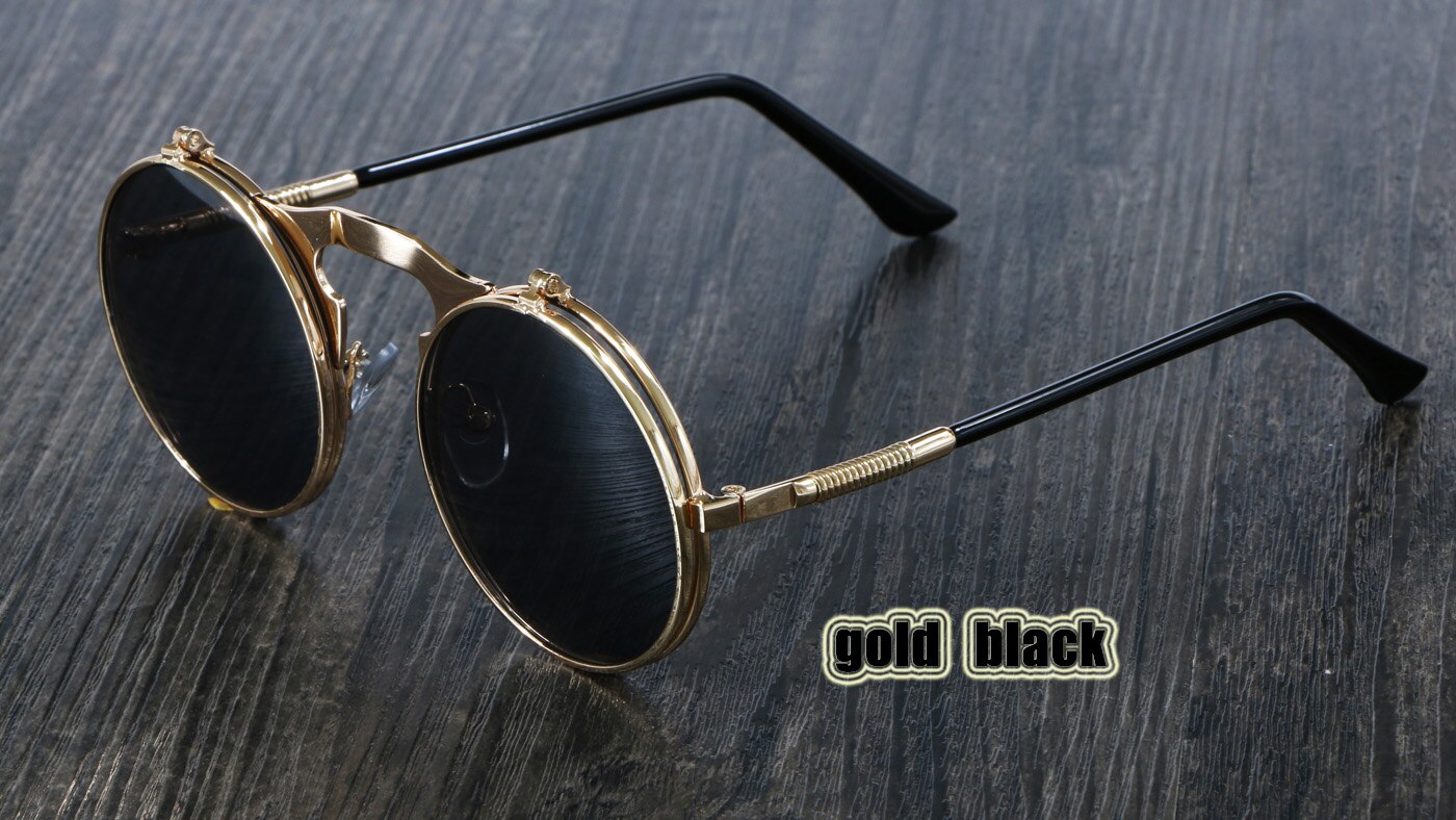 Lentes Redondos Gafas Steampunk Hombre Lentes De Sol Redondos