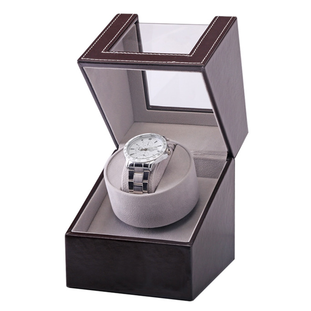 Samling watch winder gennemsigtigt dæksel automatisk mekanisk luksus display box holder motor shaker smykker us stik etui