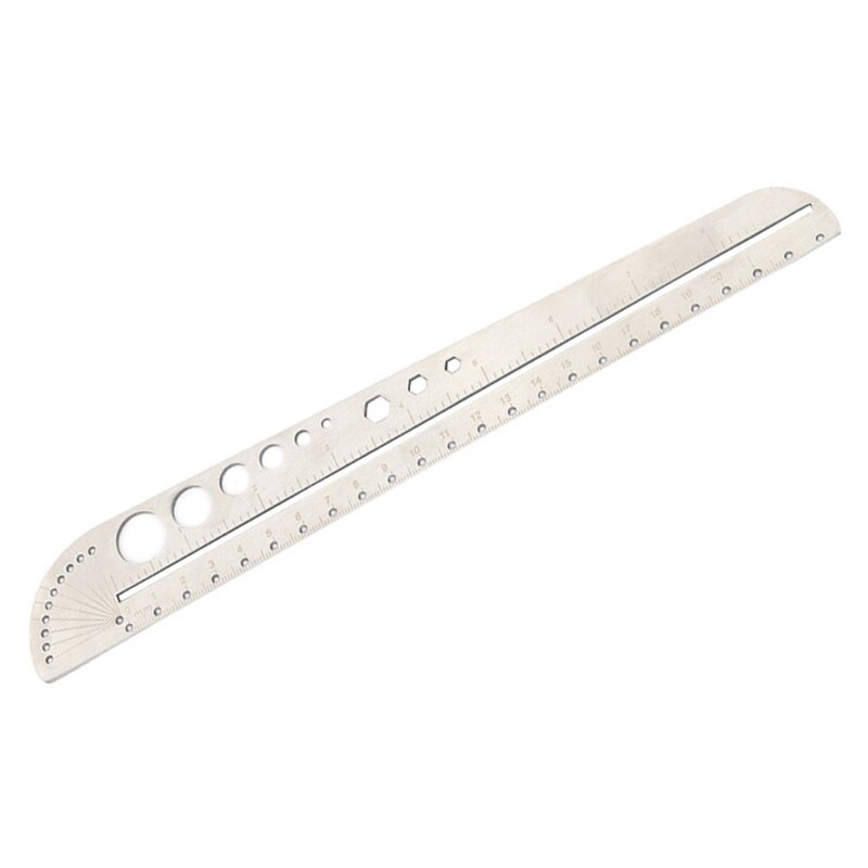 Multifunctional Stainless Steel Angle Protractor Ruler Degree Measuring Tool: Default Title