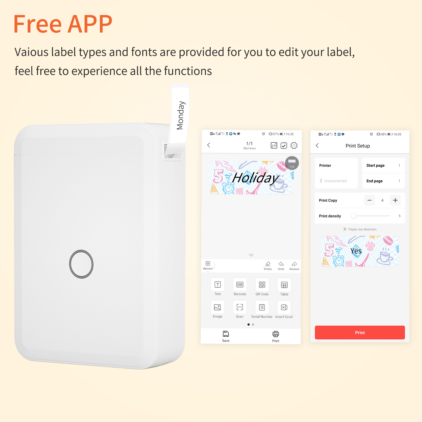 Niimbot Label Printer D110 Mini Wireless Protable Mobile Printer with 1 Roll Label Paper Price Tag Printing