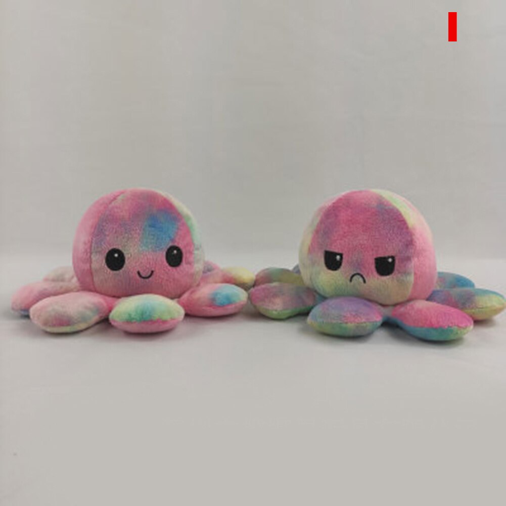 Cute Octopus Plush Toys Double-sided Flip Octopus Soft Reversible Stuffed Octopus for Kids Family Friends SCI8: i