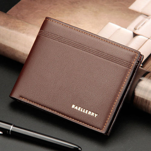 Moda masculina bifold carteira de couro id titular do cartão de crédito carteira carteira carteira carteira carteira carteira carteira carteira: Café