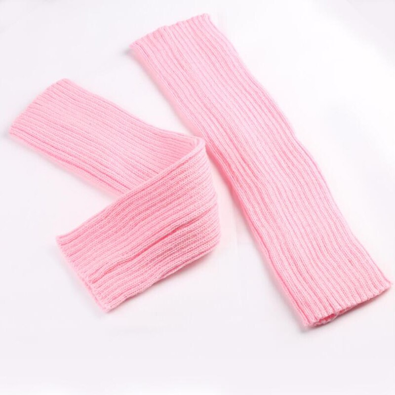Vrouwen gebreide winter beenwarmers losse stijl dame laars kniekousen leggings warme laarzen been punk effen zwart cool gebreide lange sokken: Roze