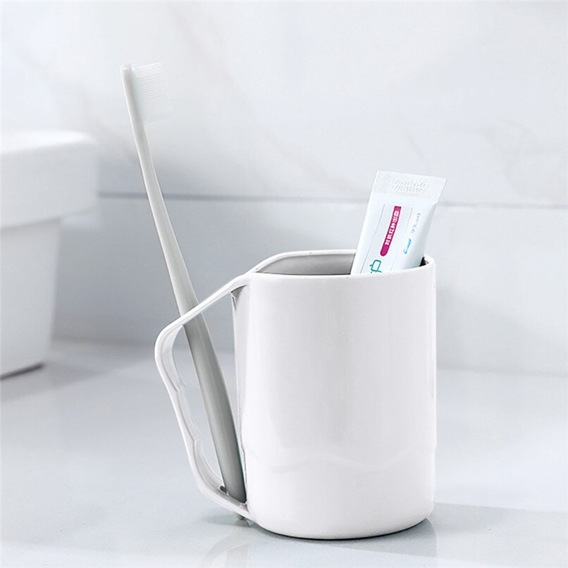 4 farve badeværelsestumblere tandbørste kop solid hvede halm plastlc kop badeværelset tilbehør sæt skyllekop vask tand krus  p35