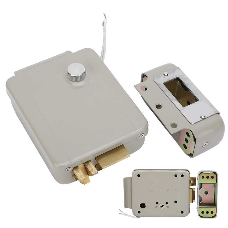 Door Strike Lock 9-12V 2‑Wire Door Lock for Iron Doors Wooden Doors
